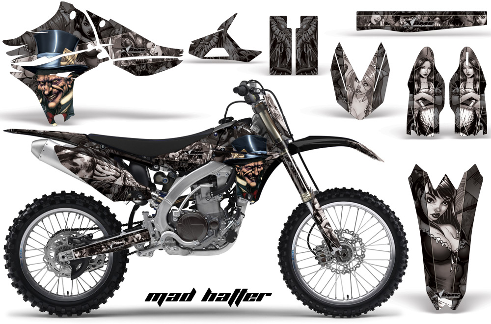 Yamaha YZ450F 2010 Graphics MAD HATTER-BLACK SILVERSTRIPE-NP